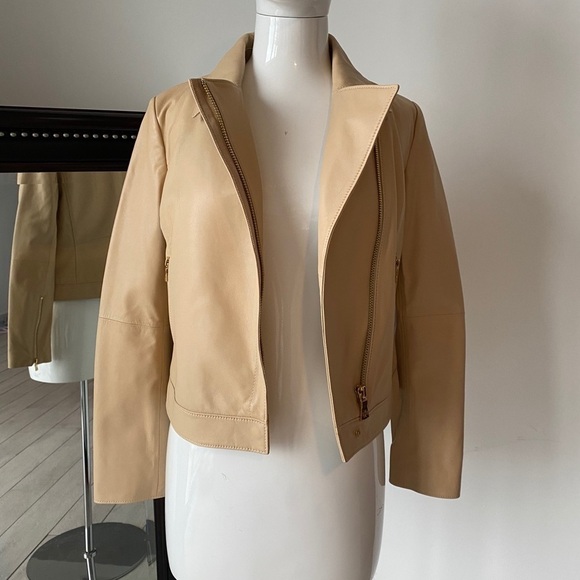 Tory Burch Harper Motorcycle Leather Jacket - Picture 3 of 6